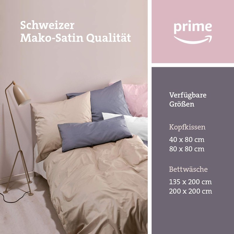herzbach home Premium Mako satin bed linen set made from