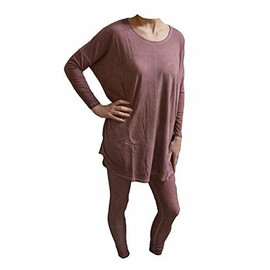 Rock Cotton - Rounded Bottom Tunic & Legging Set - Vintage Wash Red - XS/S