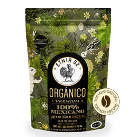 Café Molido Orgánico de Altura | 250gr | Tostado Oscuro | Cuerpo Medio | Certificación Kosher | Aroma de Especies Florales | Cafe para Cafetera | ETNIA 52