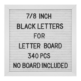 G GAMIT Felt Letter Board Letters Set, 340pcs 1inch Black Letters Only