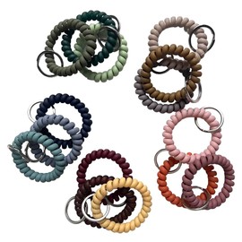 Versatile Stretchable Wrist Coil Key Holder for Sauna, Gym, Pool, and ID Badge – Outdoor Sports Accessory (Assorted Set of 15 Pieces)
