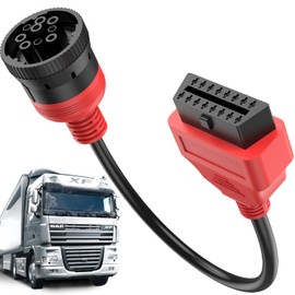 2026 Autel Original Green Type 2 J1939 Male to 16Pin Female OBD2 Adapter, 16Pin to 9Pin J1939 OBD Port, 30CM Extension Cable