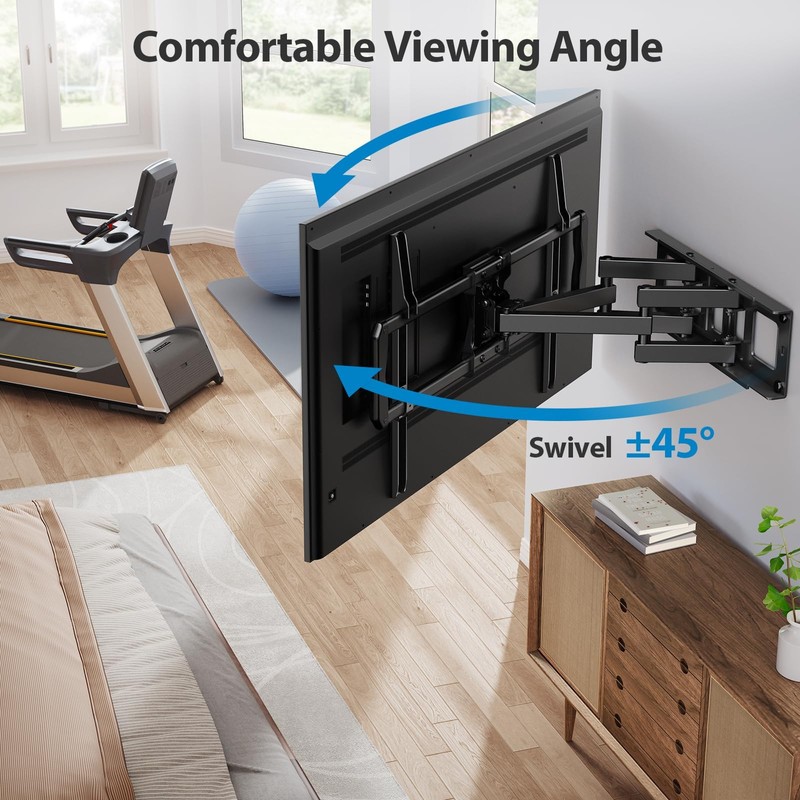 Pipishell Full-Motion TV Wall Mount for Most 37–84 Inch TVs