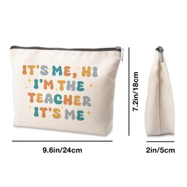 Tisubileiry Teacher Gifts Makeup Bag for Women Teacher Graduation Gifts It's Me, Hi I'm The Teacher It's Me Bag Teacher Cosmetic Bag Gift