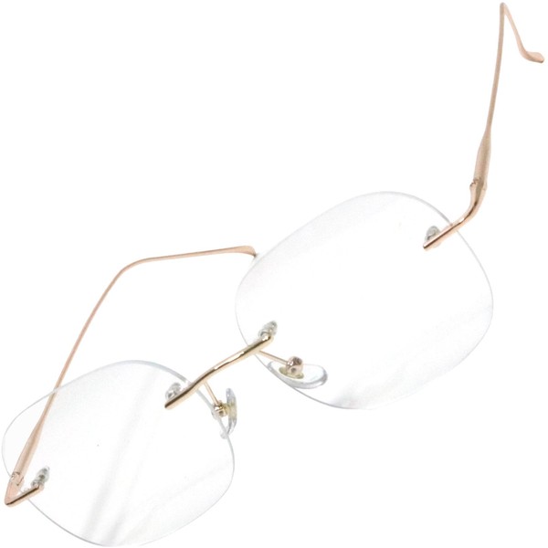 FashionBerry 1030334 Rimless Borderless Glasses, Datewear, No Degree, Men's, Lightweight,