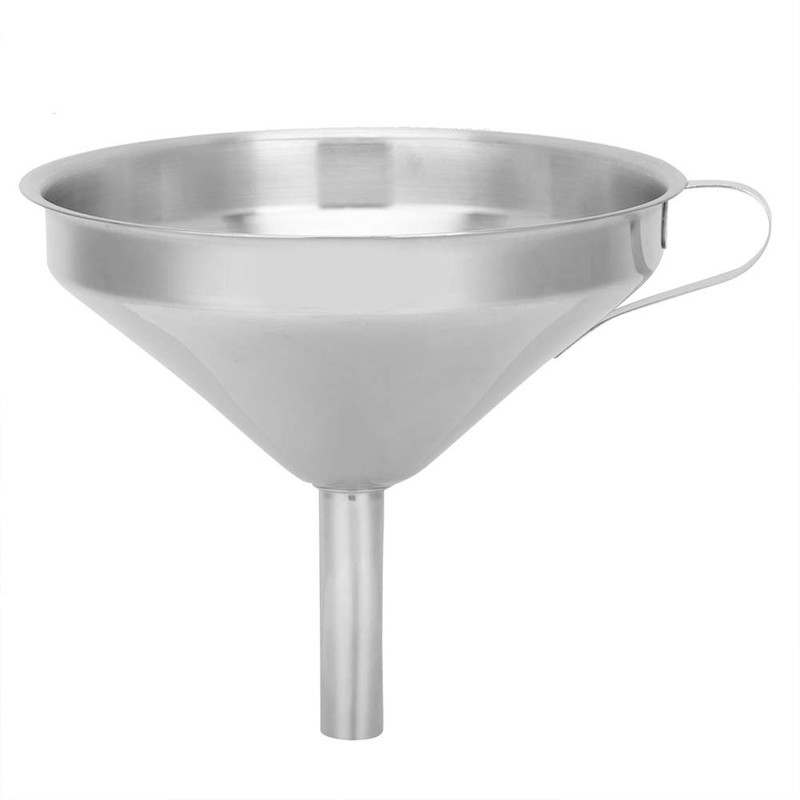 Stainless Steel Funnel with Strainer, Large Wide Mouth, Thickened Household
