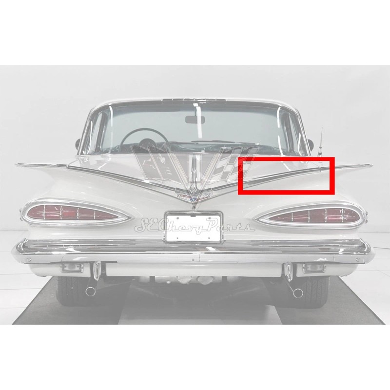 Southeast Chevy Parts 1959 Chevy Impala Trunk Wing Fin Molding