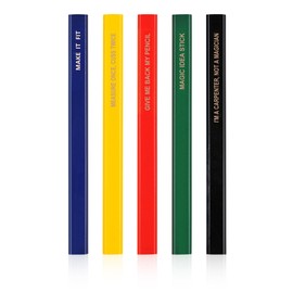 Tphox 5 Pieces funny Carpenter Pencils, Funny Carpenter Woodworker Gift, Gift for Him, Dad Gifts,Octagonal Black Carpenter Construction Pencils for Woodworking Marking and Concrete Marking (funny2)