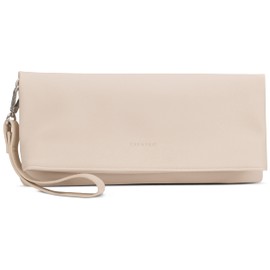 Expatrié Clutch Beige Marie Damen Handtasche aus Veloursleder Imitat - PU Ledertasche Abendtasche Umhängetasche Tasche Schultertasche - Elegante Clutch & Schultertasche in Einem
