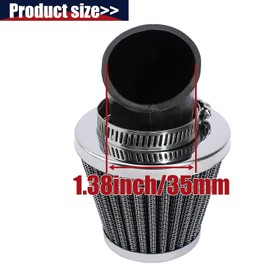 YOFMOO Air Filter 35mm 45 Degree Angled for 50cc 70cc 90cc 110cc 125cc 2-stroke 4-stroke Engine Motorcycle ATV Quad Scooter Go Kart Moped Chopper Pit Dirt Pocket Mini Bike 34mm 36mm Pack of 3