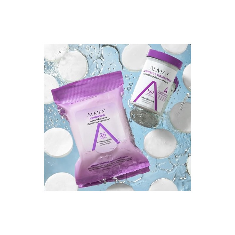 Almay Pads desmaquillantes biodegradable longwear 120 piezas