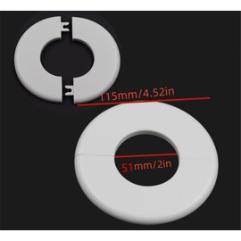 2 pcs Wall Split Flange Self-Adhesive tape Round Escutcheon Various pipes Plate Cover for Water Pipe Faucet Decoration Accessories (51mm/2in)