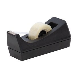 Q-Connect Plastic Tape Dispenser for 19mmx33m Tape Non Slip Base Black