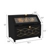 HOLTICO Double Layer Bread Box With Golden Trim for Countertop,