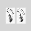 Oottati 2 Sheets Small Tiny Temporary Tattoo Stickers Black Feather