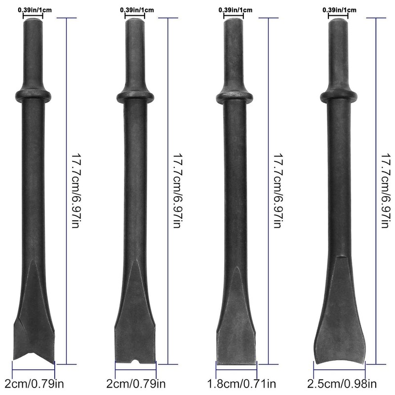 8 PCS Air Hammer Attachments Air Chisel Bits Air Hammer