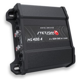 Stetsom HL 400.4 2 Ohms - Compact Digital 4 Channel Amplifier, 400W RMS 400x4, Full Range, High Input, Bass Boost Gain + 14db (Variable Adjustment 30-75hz), Multichannel, Digital Sound, Crossover