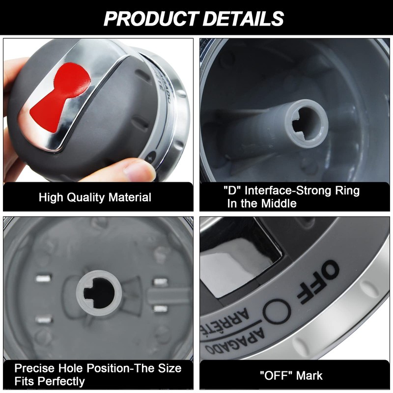 DEEKOOL Upgraded 88848 Gas Grill Burner Knobs, Compatible with Weber
