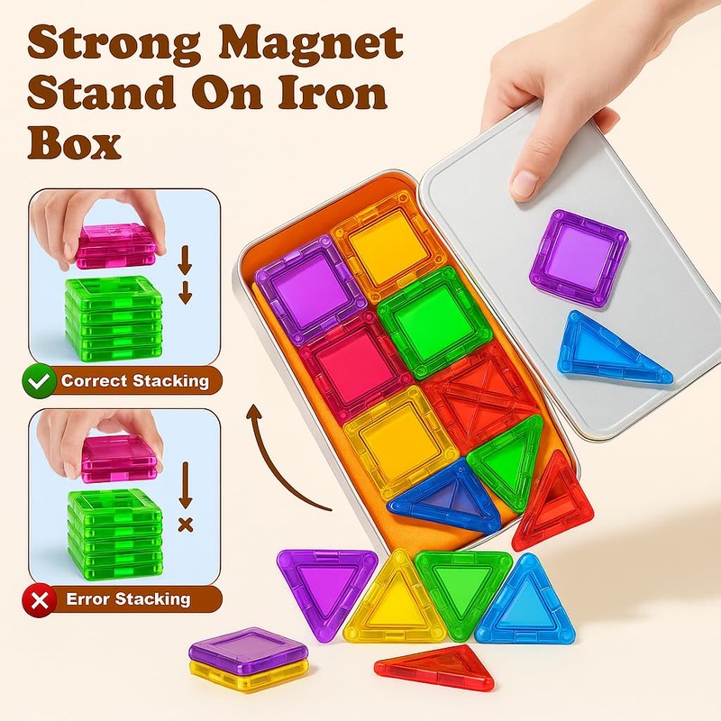 42 Pcs Mini Magnetic Tiles Building Blocks Toys
