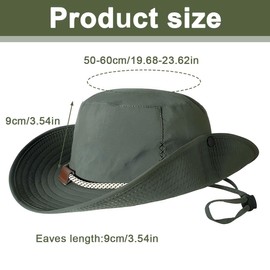Tomedeks Sun Hats for Men,Safari Hat,Bucket Hat Men,UPF 50 Sun Hats Wide Brim Summer Mesh UV Protection Safari Hat Fishing Walking Hiking Boonie Hats for Men Chin Strap Waterproof & Breathable