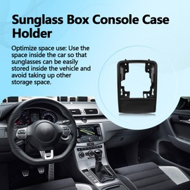 Quealzara Black Sunglass Box Console Case Holder Compatible with Jetta MK6 2011-2018 Passat B7 Replaces 56D868837A, Overhead Console Glasses Holder, Roof Console Sunglasses Case (Black)