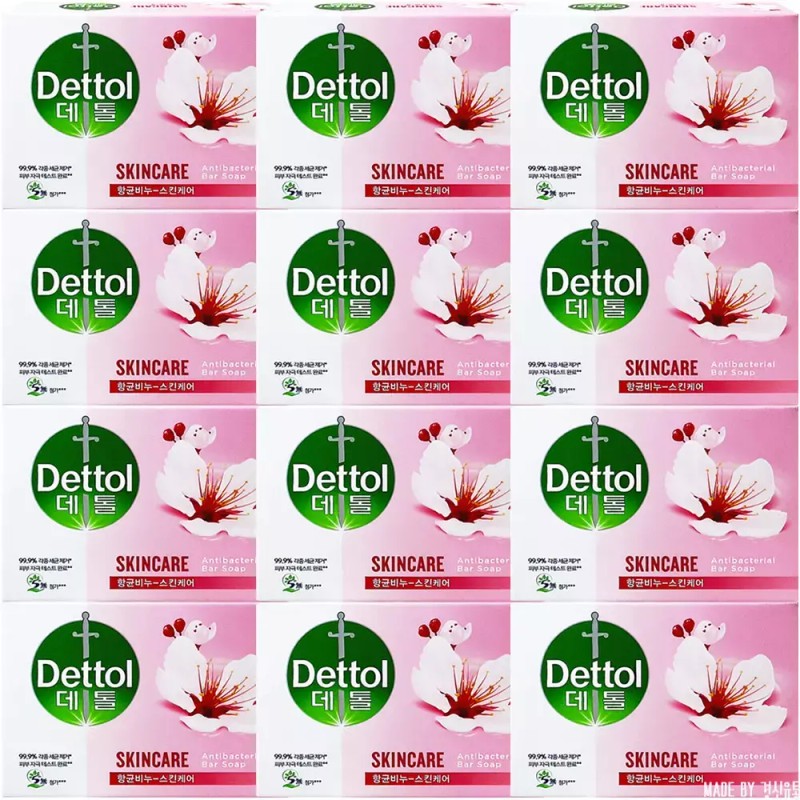 Dettol 데톨 항균비누 스킨케어 100g x 12개,세안 세수 바디 [데톨