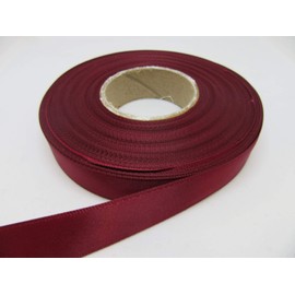 1 Roll of 15mm x 25 metres Satin Ribbon Burgundy Wine Claret Double Sided 15 mm 1.5cm