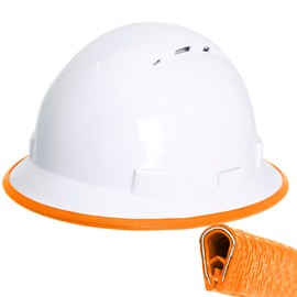 Aolamegs Safe Full Brim Hard Hat Guard, Hard Hat Accessories, Strengthen Helmet Protection, 1PCS Length 36.6in, Orange（Hard Hat Not Including）
