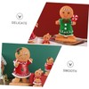 MAGICLULU 2Pcs Christmas Gingerbread Man Figurines Festive Tabletop Decor for