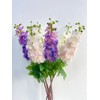 YalzoneMet 3pcs Purple Delphinium Artificial Flower 31.5'' Long Stem Fake