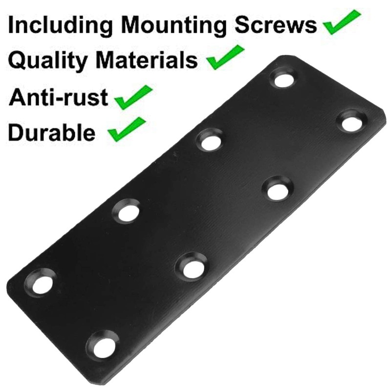 38*140mm Flat Brackets for Wood, 3Pcs Mending Plates, Joining Plates
