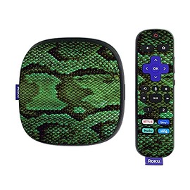 MightySkins Skin Compatible with Roku Ultra HDR 4K Streaming Media Player (2020) - Green Serpent | Protective, Durable, and Unique Vinyl Decal wrap Cover | Easy to Apply | Made in The USA