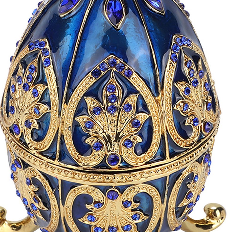European Style Shiny Artificial Diamond Easter Egg Metal Crafts Jewelry