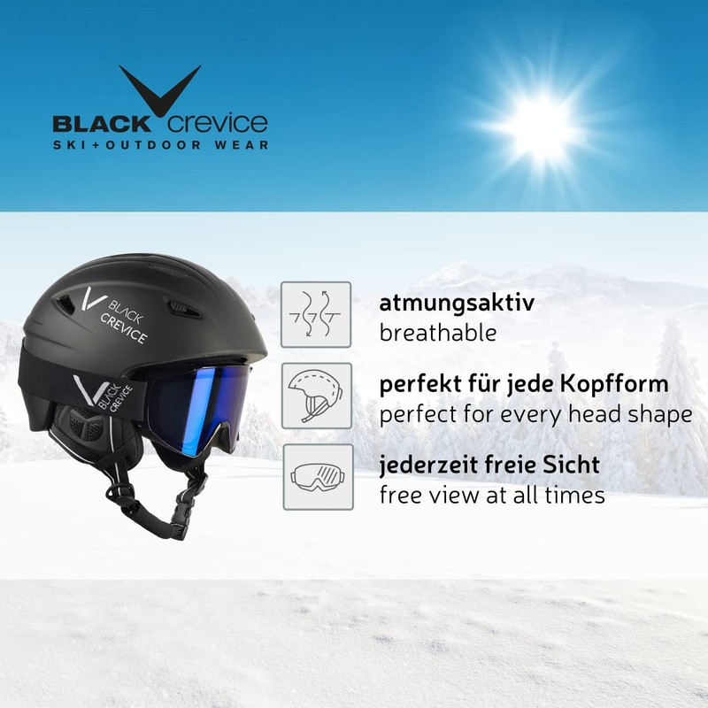 Black Crevice Helmet Set, Matt White/Black, XS