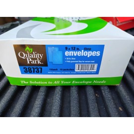 Quality Park 10PK  Envelope, #90, Flap, Clasp/gummed Closure, 9 X 12, Blue-Total 100 Envelope
