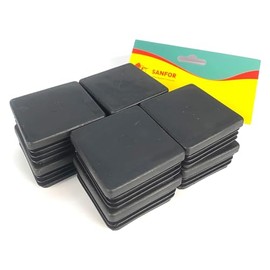 Sanfor | Foro quadrato | Protezione gambe e tubi da 40 x 40 mm | Bastoni di sostegno | Contera cilindrica | Antiscivolo, Aderente | Colore nero | 8 unità