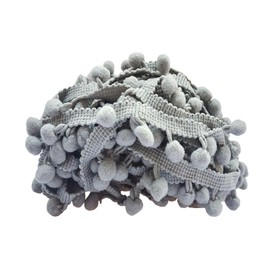Moldura de pompones de 6 yardas y 15 mm para accesorios de costura, decoración de manualidades (gris, 2310)