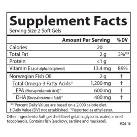 Reset Nutrition Krill Oil Omega 3 Salud Cardiovascular 60cáp Sabor Sin sabor