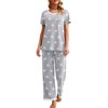 PrinStory Womens Pajama Sets 2025 Short Sleeve Pajama Sets for