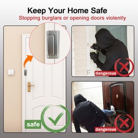 Lexng 2 Pack Door Locks for Kids Safety, Reinforcement Lock for Inside Swinging Door, Premium Aluminum Alloy Door Lock Latch to Prevent Unauthorized Entry & Children's Sneaking Out (Frosted Silver)