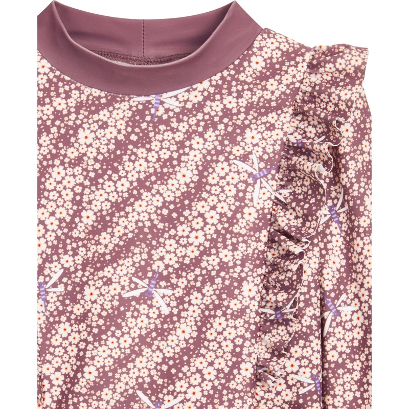 Playshoes Mädchen Zweiteiler Lang Schwimmshirt, Set Langarm Blümchen, 62-68