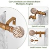 HTZON Wood Boho Curtain Rods for Windows:Wooden Farmhouse Decorative Curtain