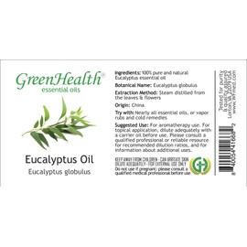 Eucalyptus Essential Oil – 1 fl oz (30 ml) Glass Bottle – 100% Pure Essential Oil – GreenHealth