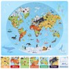 KABENFIS World Map Jigsaw Puzzle 70 PCS Circular Map for