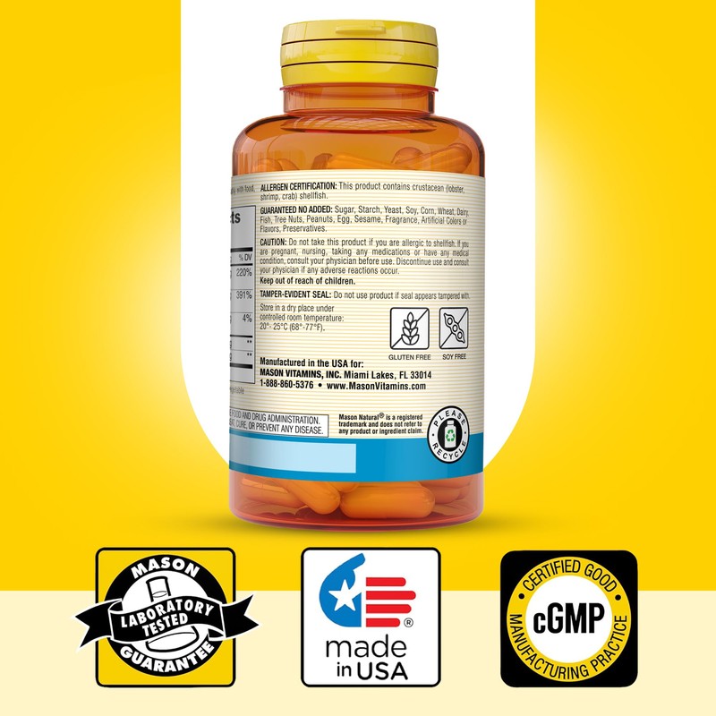 MASON NATURAL Glucosamine Chondroitin 1500/1200 3 Per Day with Vitamin