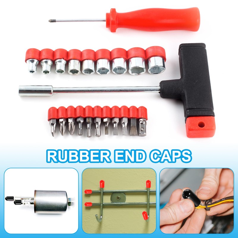 PATIKIL 100pcs Rubber Cap 1.5mm Inner Diameter 15mm Length End
