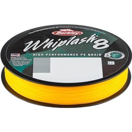 Berkley Whiplash 8 Braided Fishing Line - 100% Dyneema 8 Strand Braid for Saltwater and Freshwater Fishing, Yellow, 14.8kg | 32lb| 300m