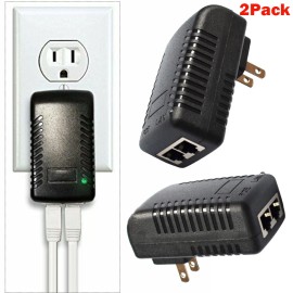 Unbranded 2PC 12V 1A PoE Injector Power Over Ethernet Adapter for 802.3af IP Phone WLAN AP