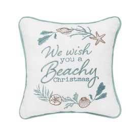 C&F Home Beachy Christmas Pillow Blue
