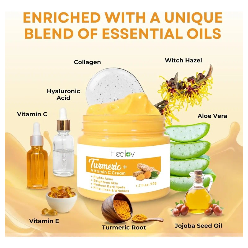 Crema Facial De Cúrcuma Para Rostro Y Cuerpo - Loción